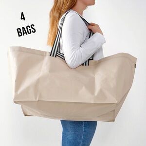 4 IKEA Cream Tote Bags